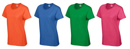 Orange, Blue, Green & Pink Coloured T-Shirts